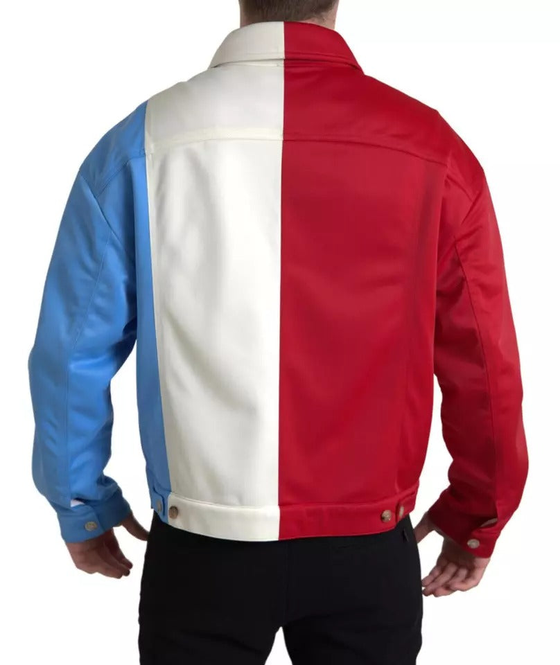 Dolce & Gabbana Multicolor Polyester Collar Short Jacket