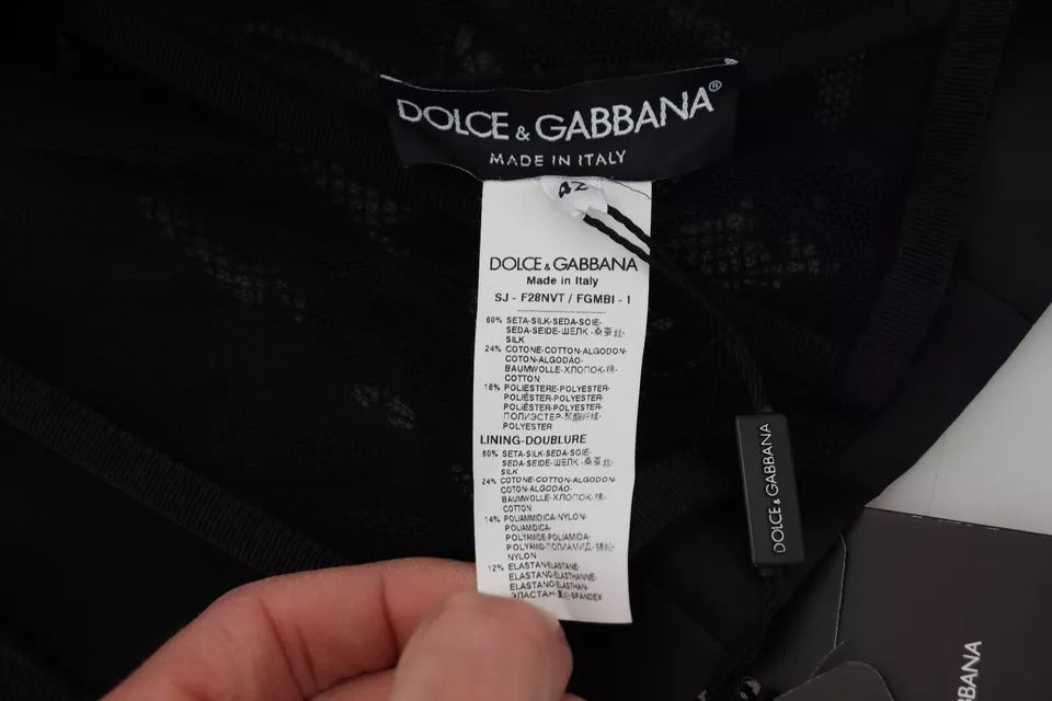 Dolce & Gabbana Black Lace Sheer Corset Organza Silk Jacket