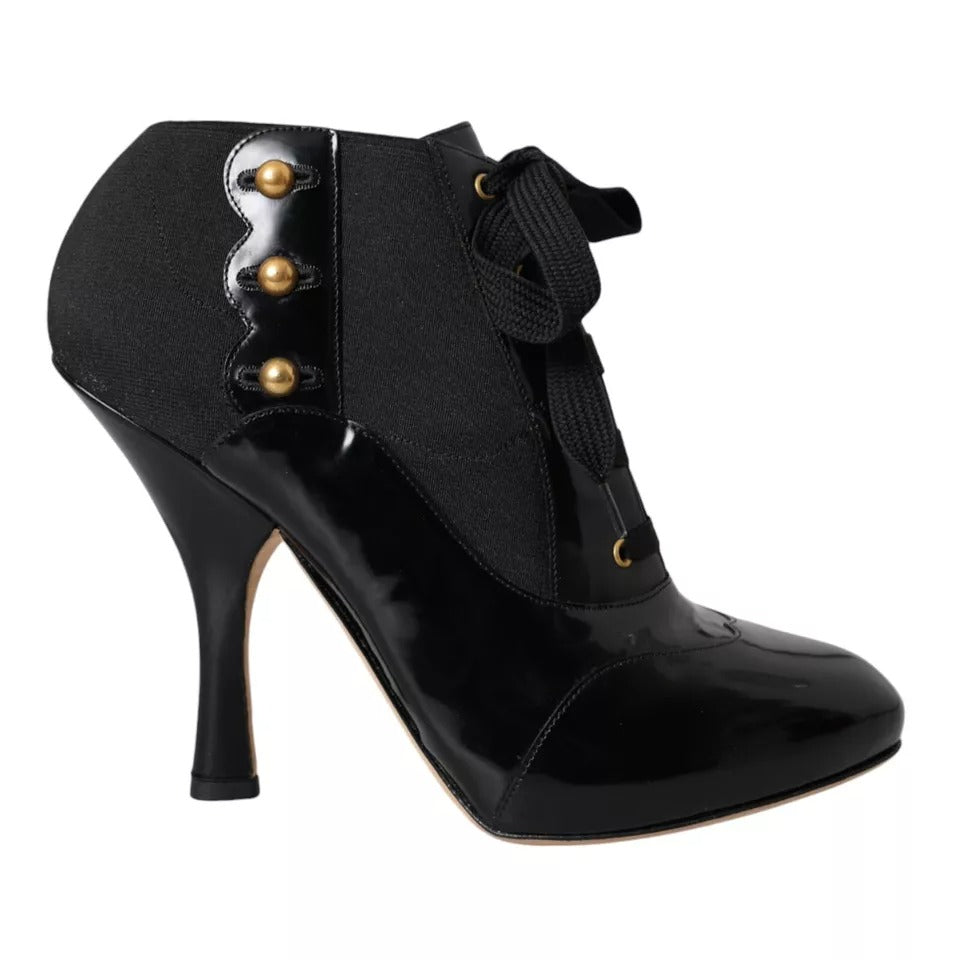 Dolce & Gabbana Black Jersey Stretch Ankle Boots Shoes