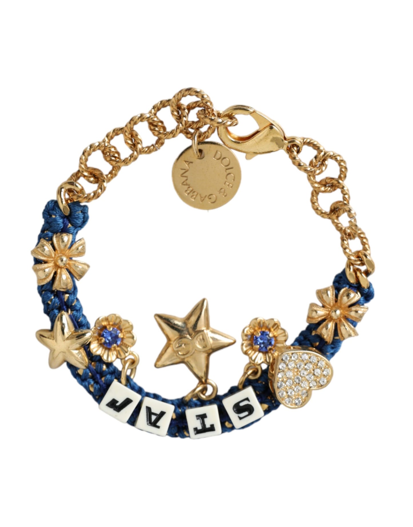 Dolce & Gabbana Gold Tone Brass Chain Star Fashion Bracelet