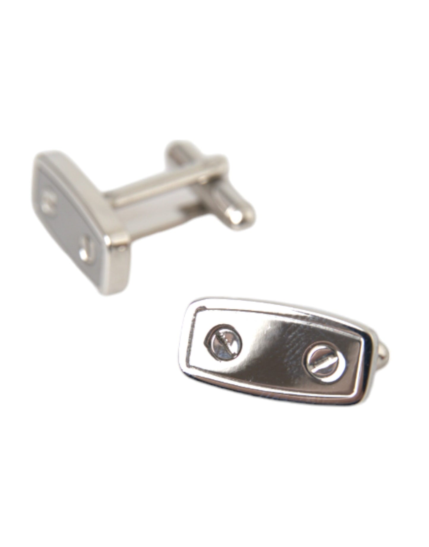 Dolce & Gabbana Silver Plated Metal Brass Pin Men Cufflinks