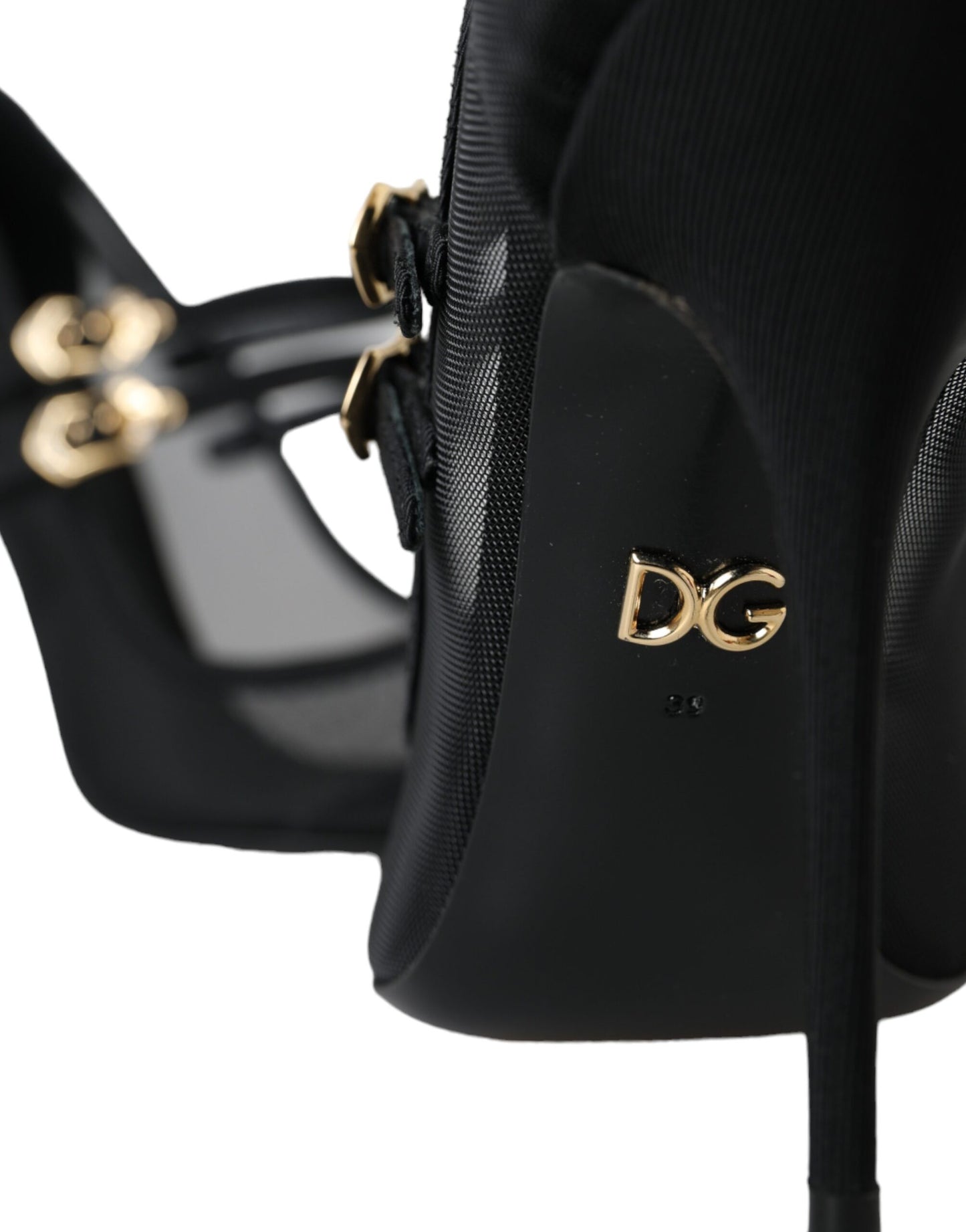 Dolce & Gabbana Black Mesh Mary Janes Heels Pumps Shoes