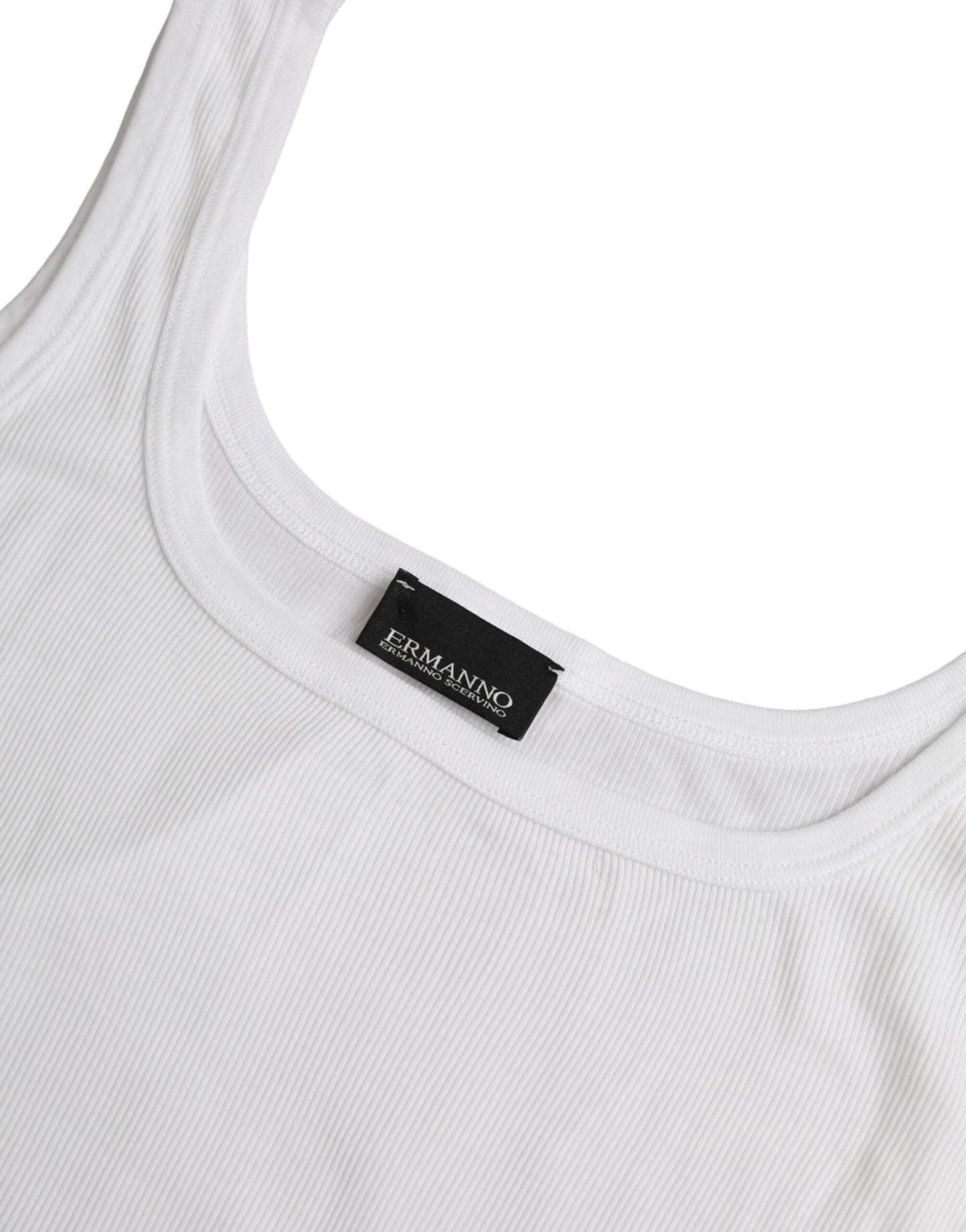 Ermanno Scervino White Cotton Sleevelesss Tank Casual Top