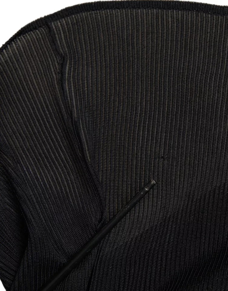 Dolce & Gabbana Black Viscose Turtle Neck Pullover Sweater