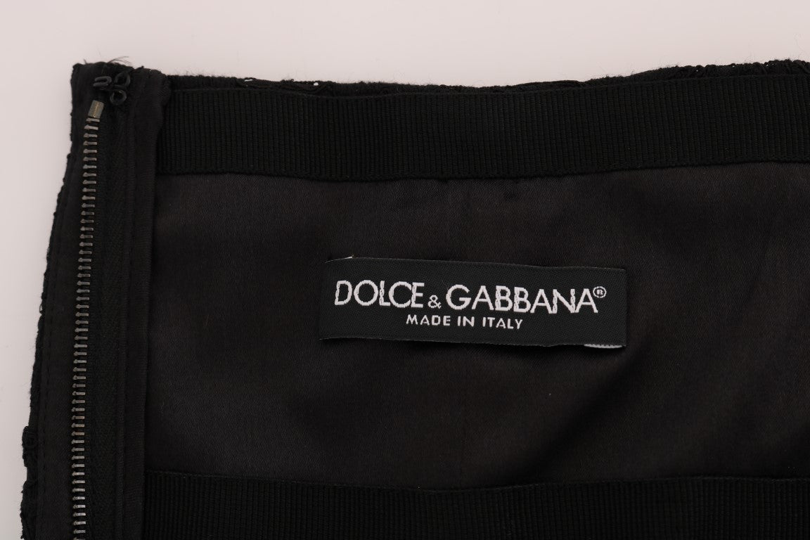 Dolce &amp; Gabbana Eleganter Minirock in A-Linie mit floraler Spitze