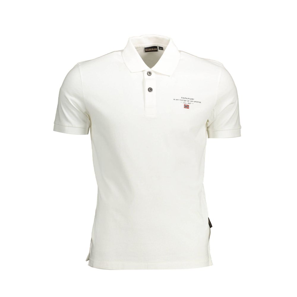 Napapijri White Cotton Men Polo Shirt