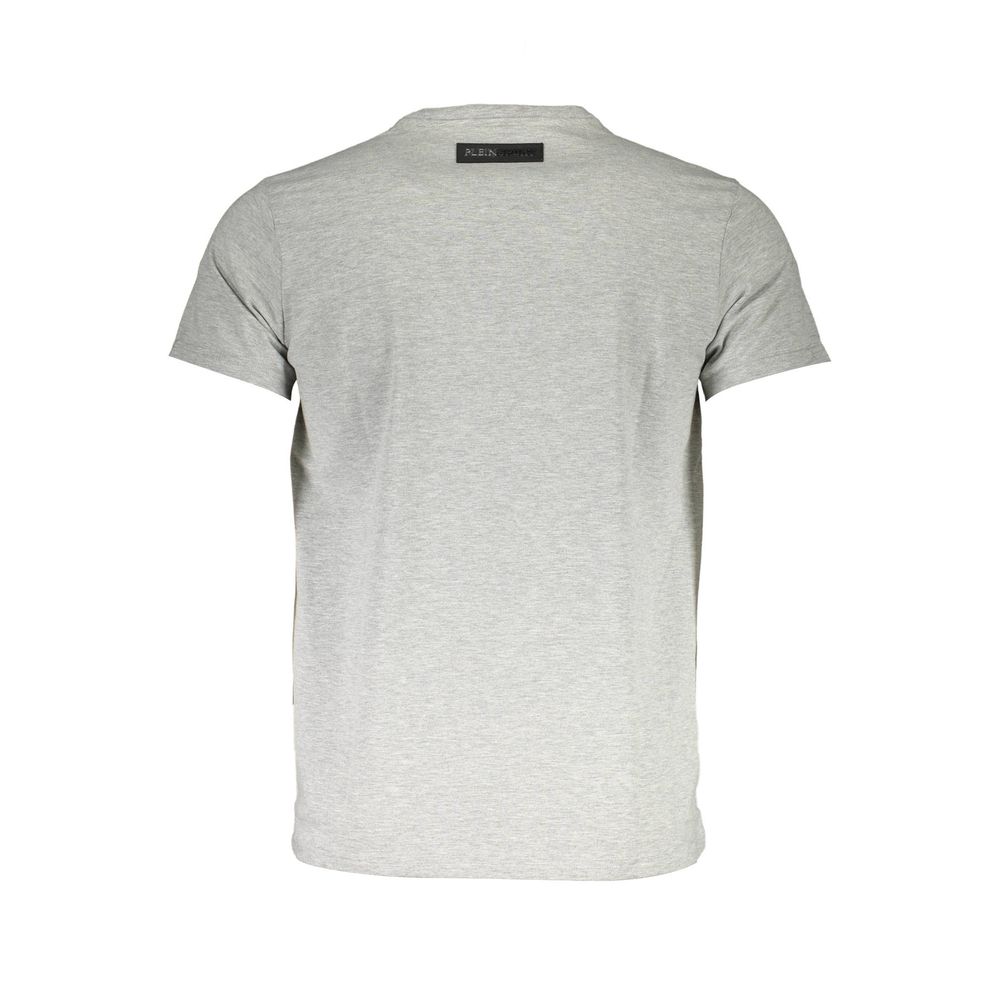 Plein Sport Sleek Grey Baumwoll-T-Shirt mit Rundhalsausschnitt