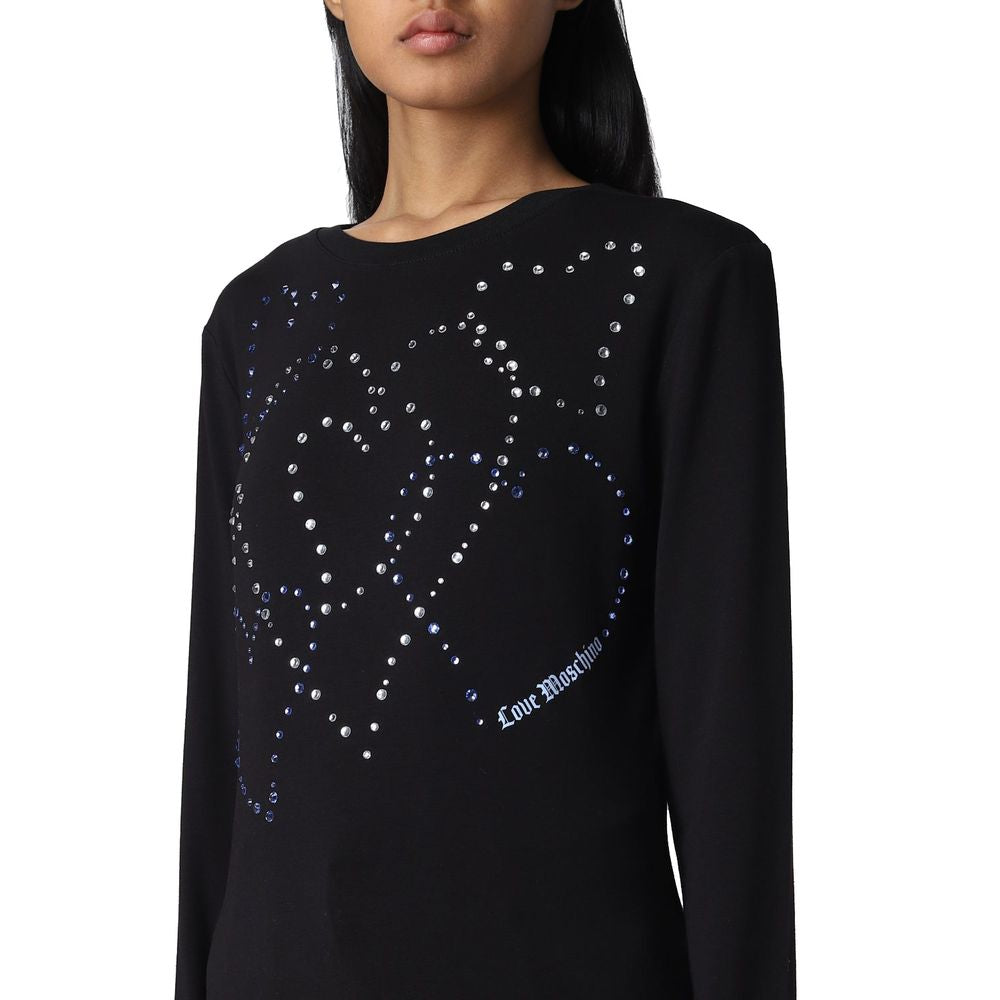 Love Moschino Black Cotton Tops &amp; T-Shirts