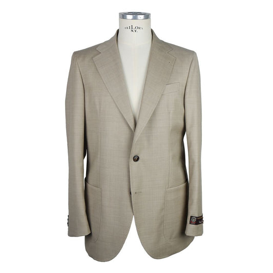 Emilio Romanelli Beige Wool Virgin Blazer