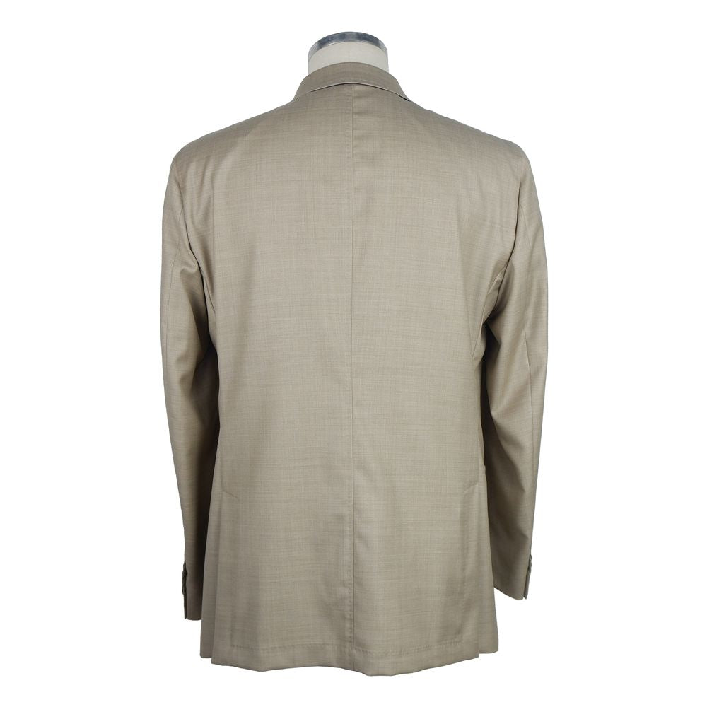 Emilio Romanelli Beige Wool Virgin Blazer