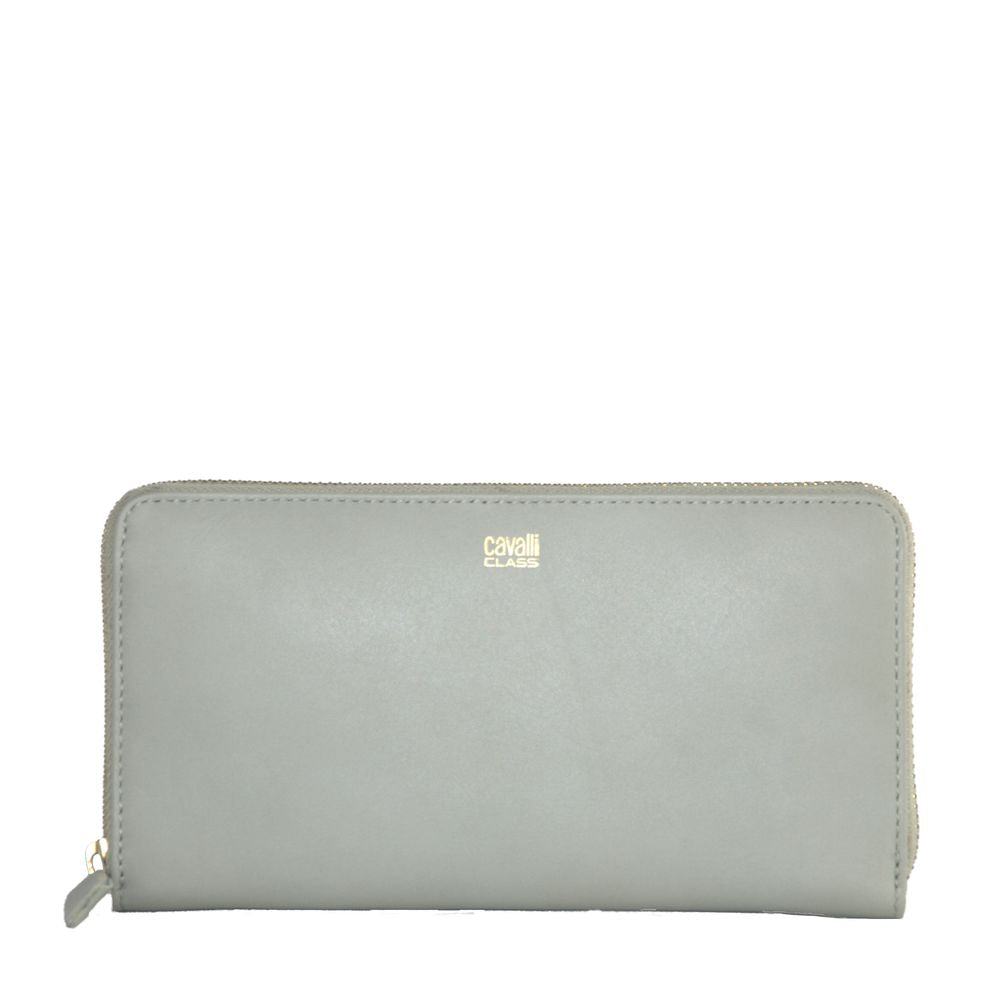 Cavalli Class Gray Leather By Calfskin Wallet