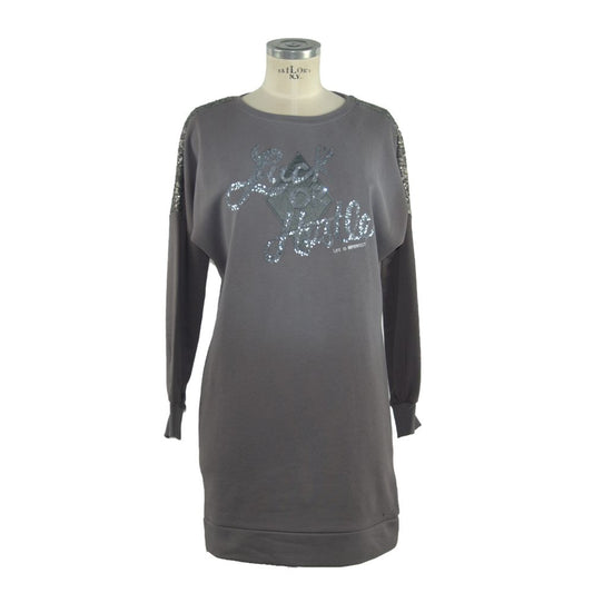 Imperfect Chic Langarm-Sweatshirtkleid in Grau