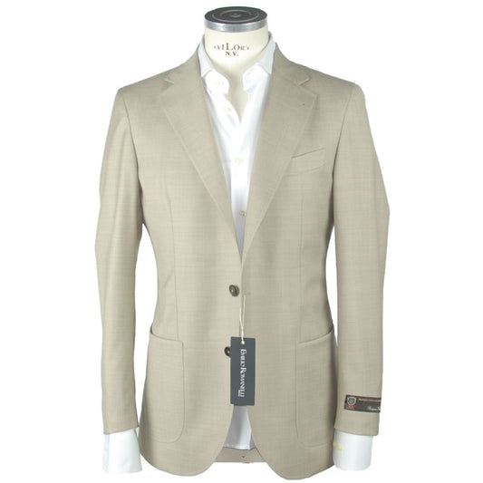 Emilio Romanelli Beige Wool Virgin Blazer