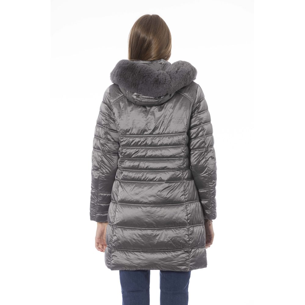 Baldinini Trend Elegante graue Daunenjacke für anspruchsvolle Wärme