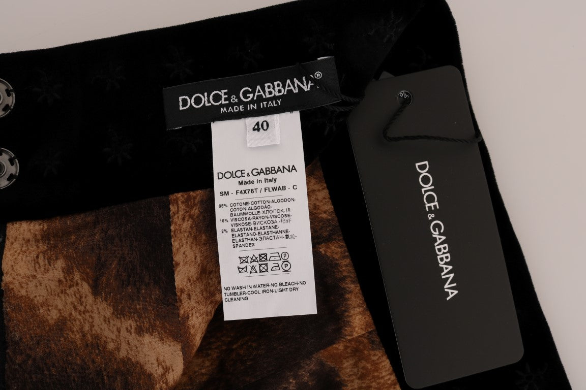 Dolce &amp; Gabbana Barock bestickter Samt-Bleistiftrock