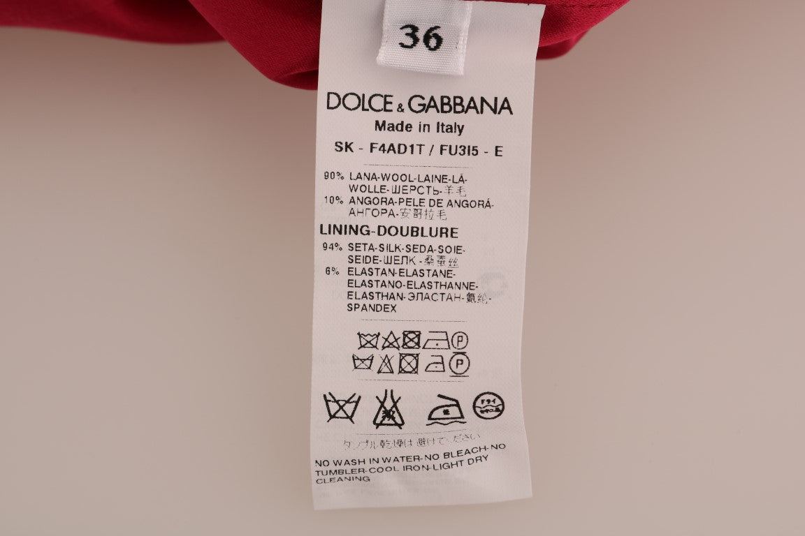 Dolce &amp; Gabbana Eleganter knielanger A-Linien-Wollrock in Rosa