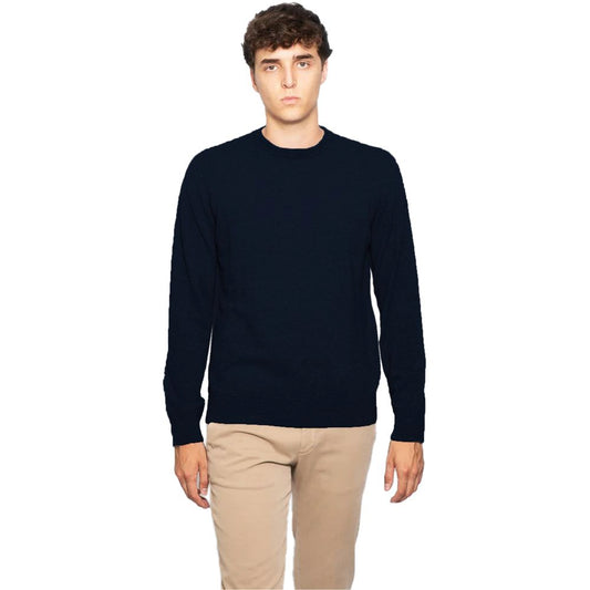 Alpha Studio Blue Virgin Wool Men Sweater