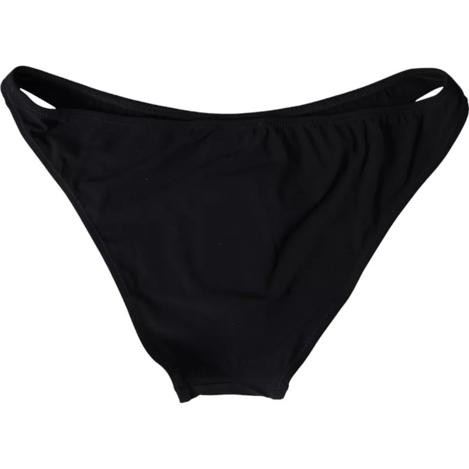 Dolce & Gabbana Black Nylon Swimwear Beachwear Bottom Bikini