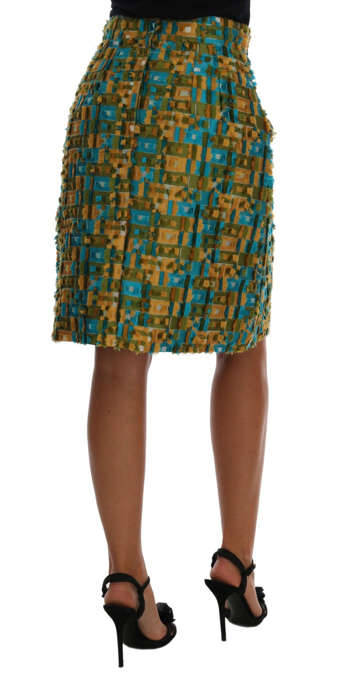 Dolce &amp; Gabbana Multicolor Jacquard Straight Pencil Skirt