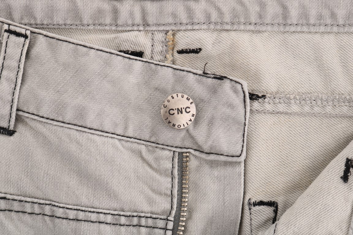 Kostüm-National-Sophisticated-Graue Super-Slim-Jeans