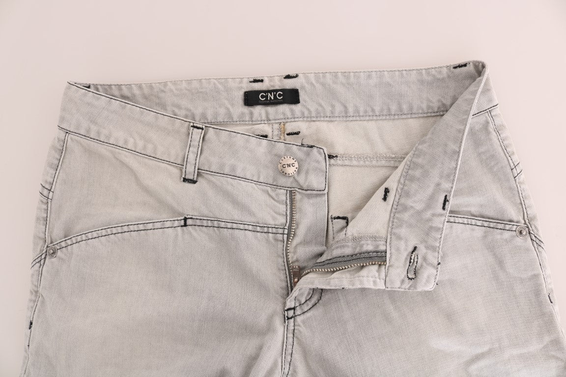 Kostüm-National-Sophisticated-Graue Super-Slim-Jeans