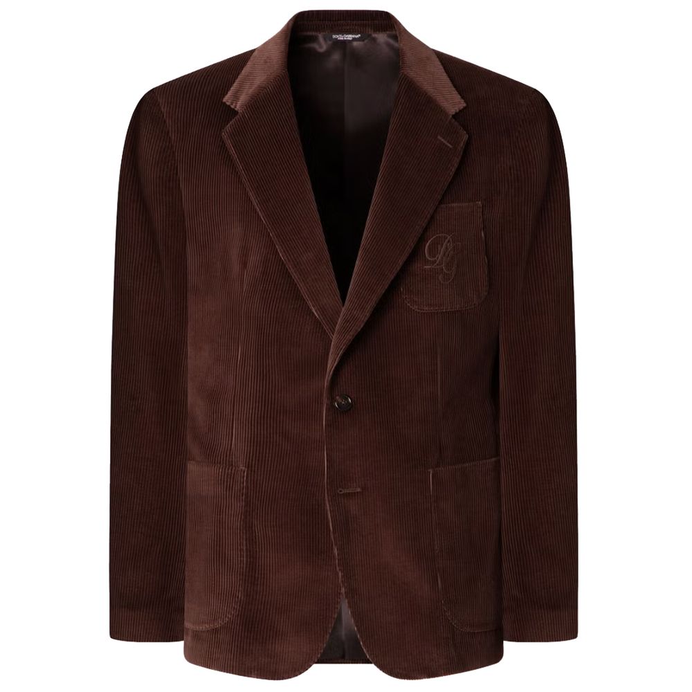 Dolce & Gabbana Brown Cotton Blazer