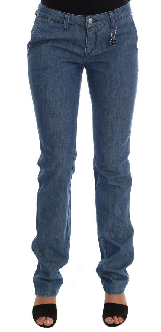 Superschlanke Baumwolljeans in blauer Waschung von Costume National