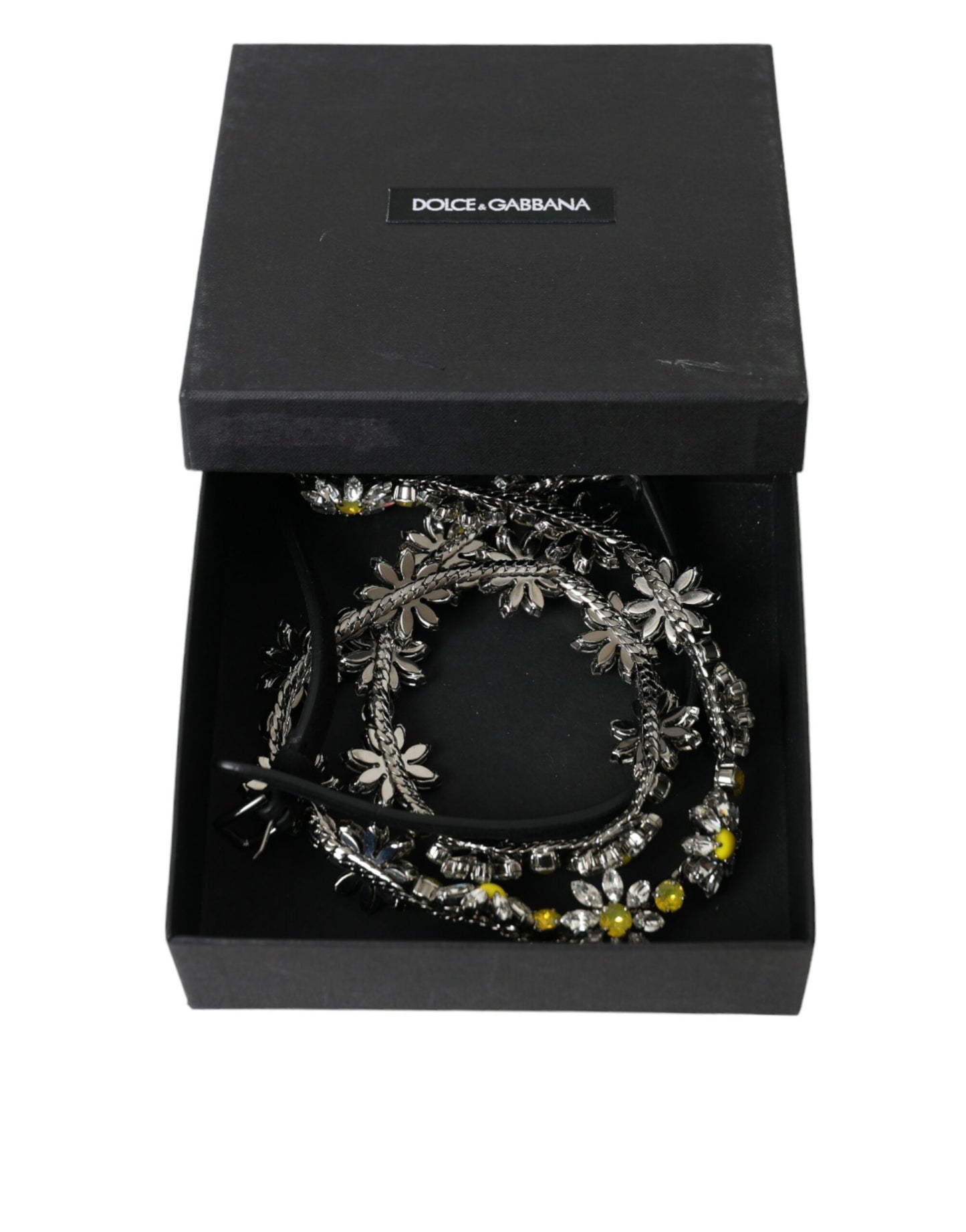 Dolce &amp; Gabbana Eleganter, mit Kristallen verzierter Ledergürtel