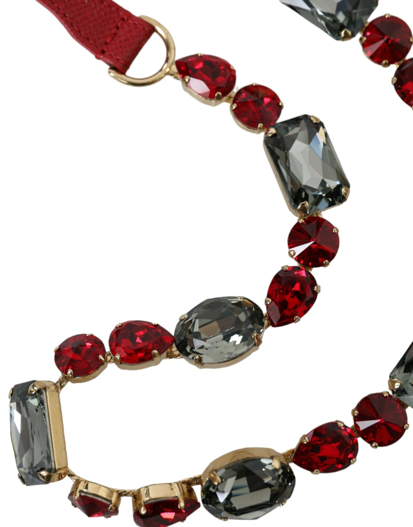 Dolce &amp; Gabbana Strahlender roter Taillengürtel mit Kristallschnalle