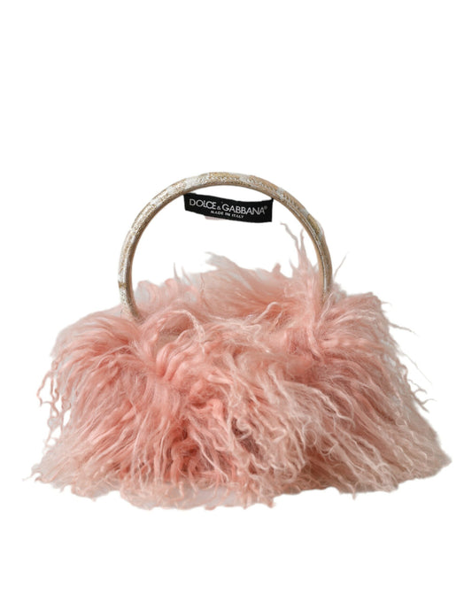 Dolce &amp; Gabbana Elegante rosa Fell-Ohrenschützer – Winter-Chic-Accessoire
