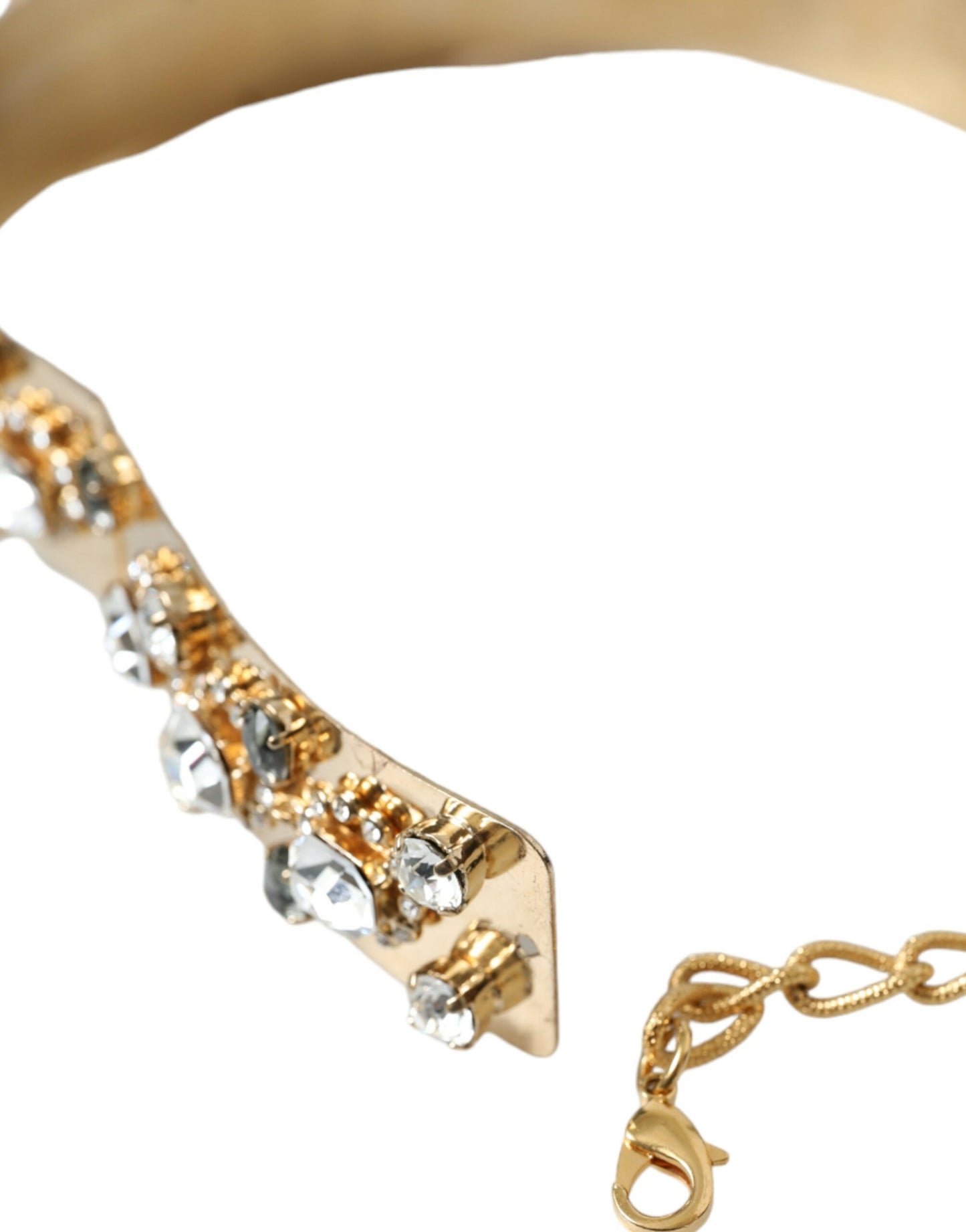 Dolce &amp; Gabbana Goldfarbener, mit Kristallen verzierter Taillengürtel