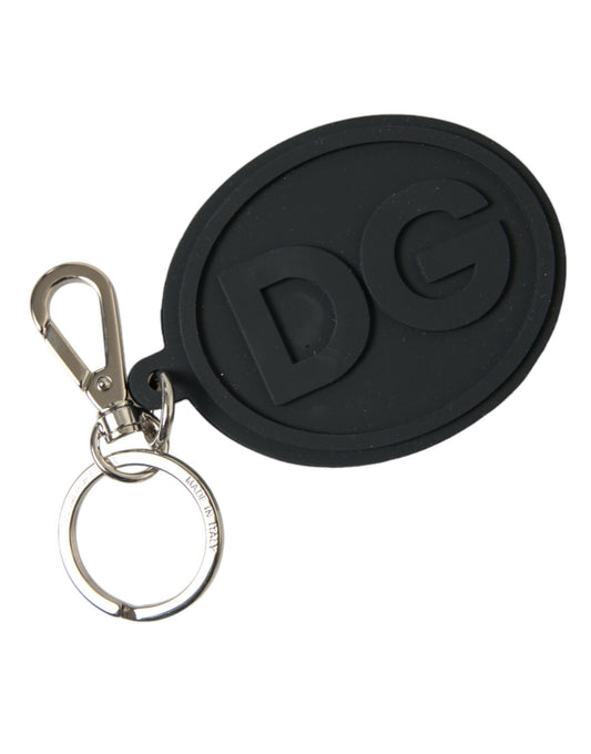 Dolce &amp; Gabbana Chic Schlüsselanhänger mit Logo in Schwarz und Silber