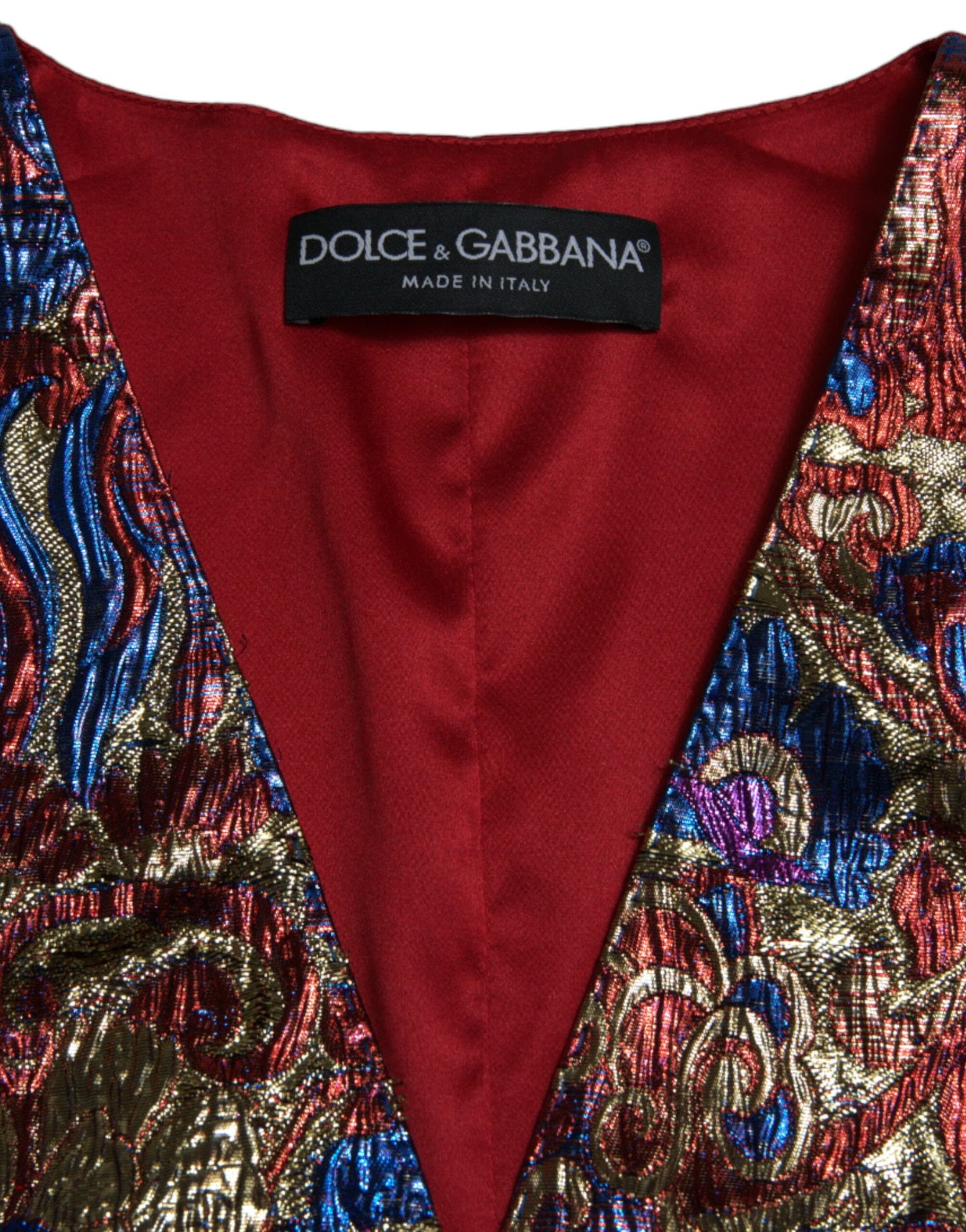 Mehrfarbige Jacquard-Weste mit Blumendruck von Dolce &amp; Gabbana