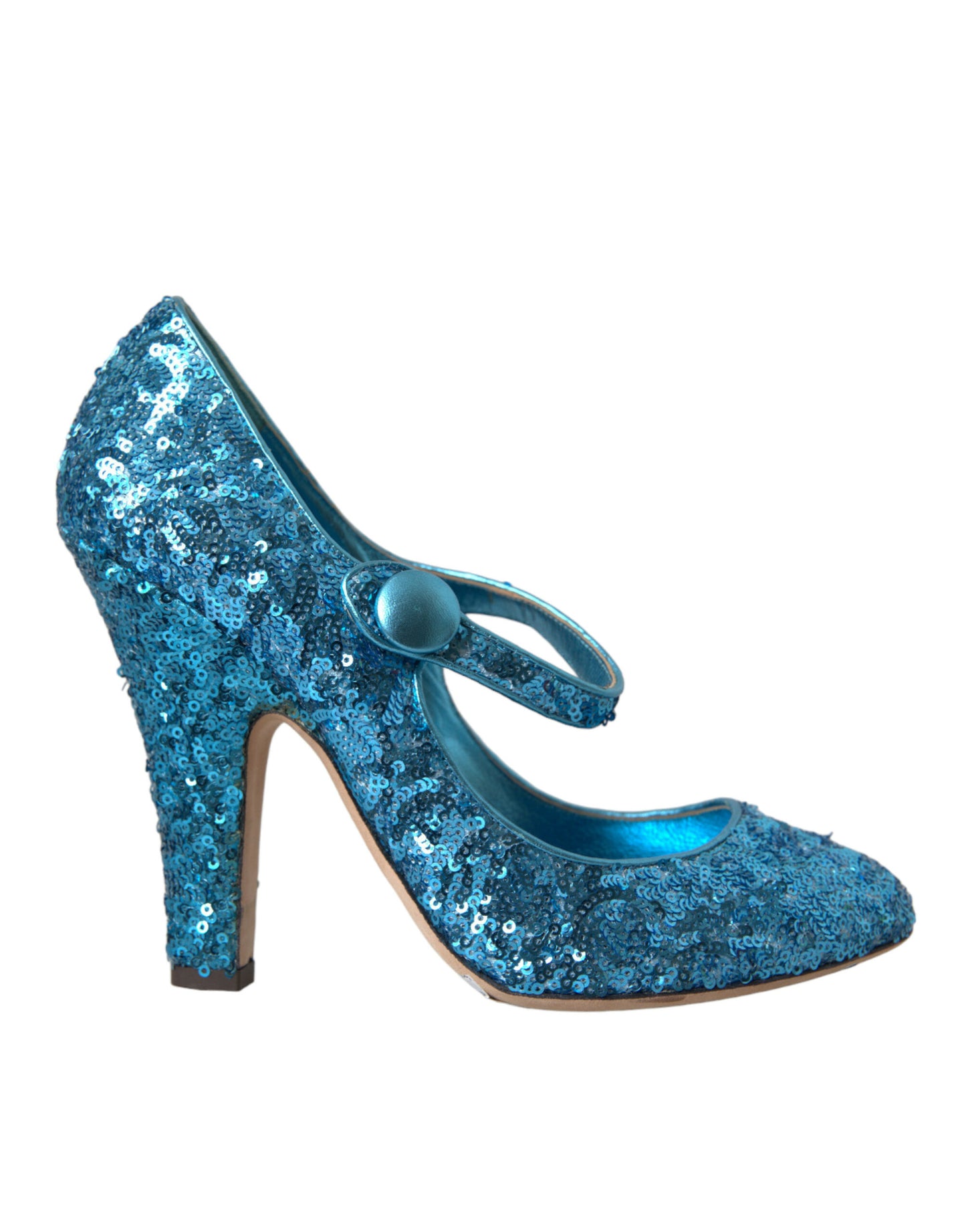 Dolce & Gabbana Blue Sequin Mary Jane Pumps High Heels Shoes