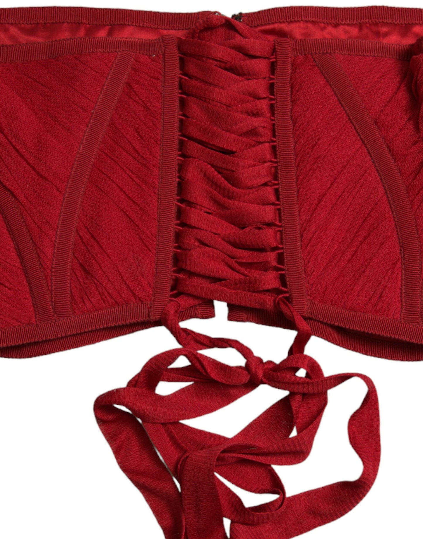 Dolce &amp; Gabbana Seidenkorsett-Taillengürtel in feurigem Rot