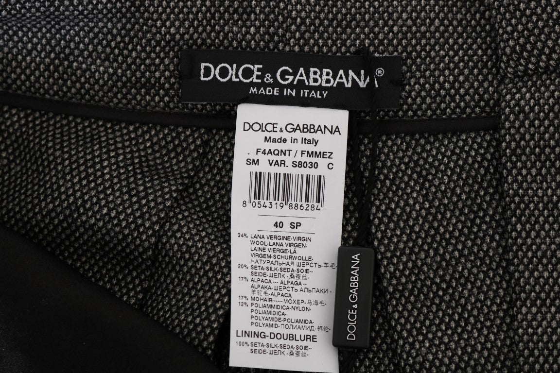 Dolce &amp; Gabbana Gray Wool High Waist Mini Shorts