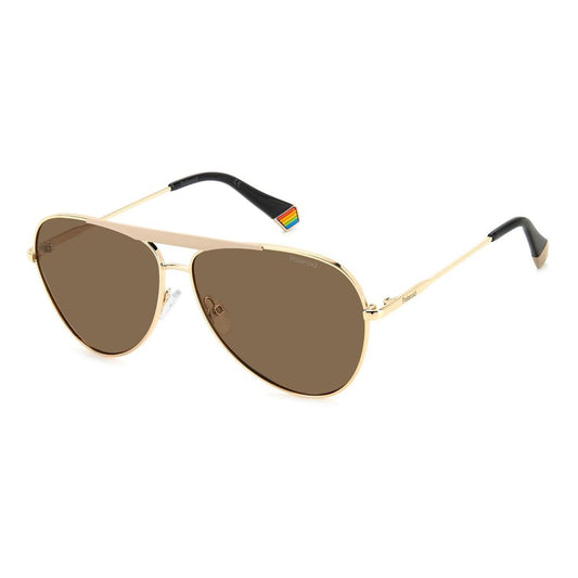 Polaroid – Sonnenbrille aus Edelstahl in Gold