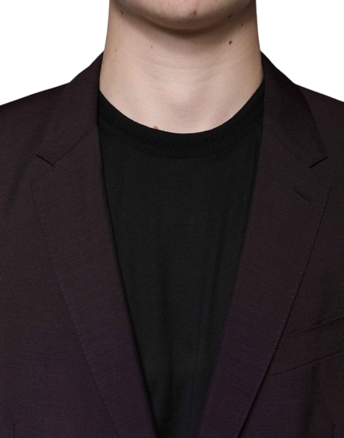 Dolce & Gabbana Bordeaux Wool Single Breasted Dress Blazer