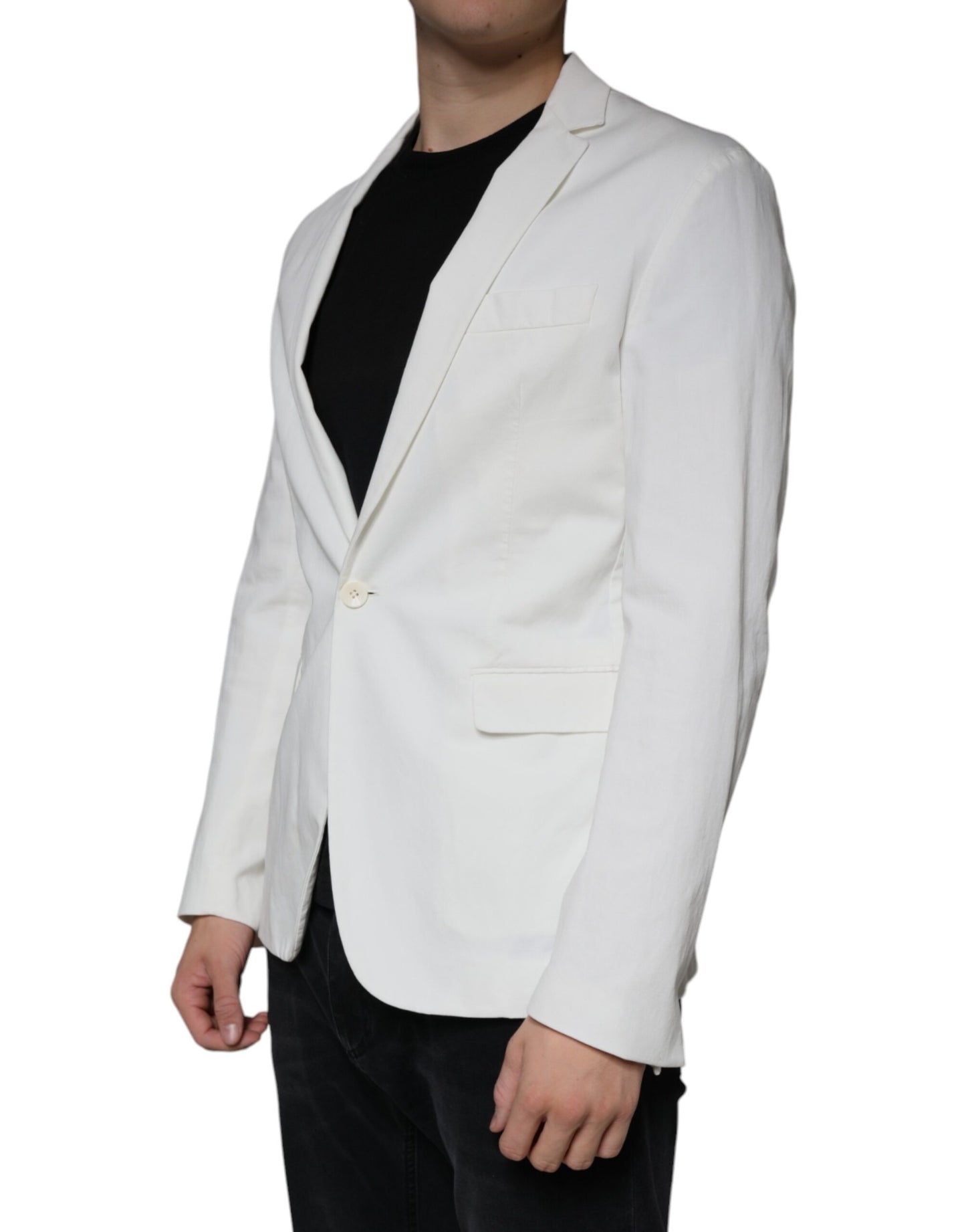 Dondup White Single Breasted One Button Dress Formal Blazer