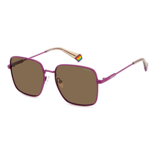 Polaroid – Lilafarbene Sonnenbrille aus Metall
