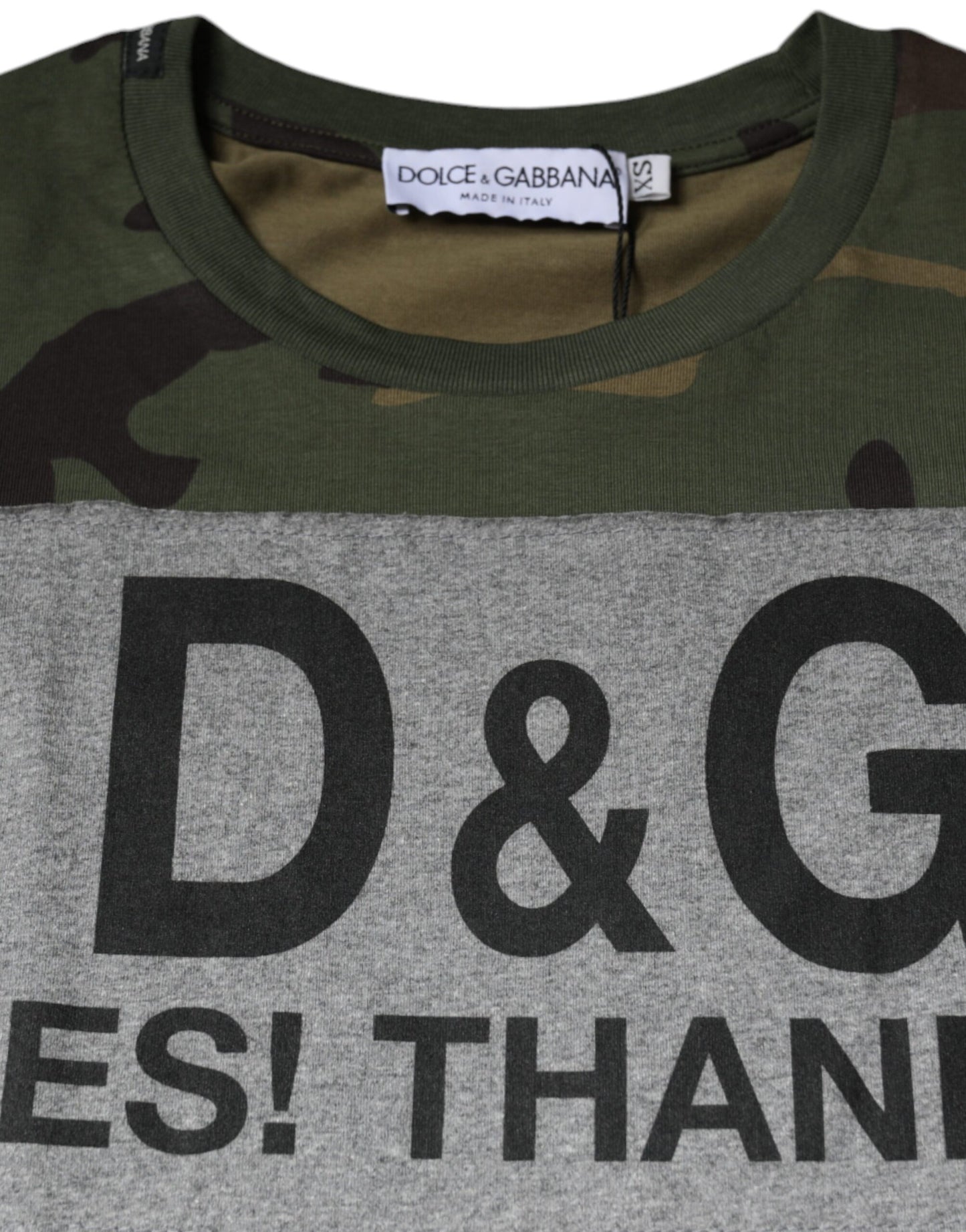 Dolce & Gabbana Multicolor Camouflage Cotton Crew Neck T-shirt