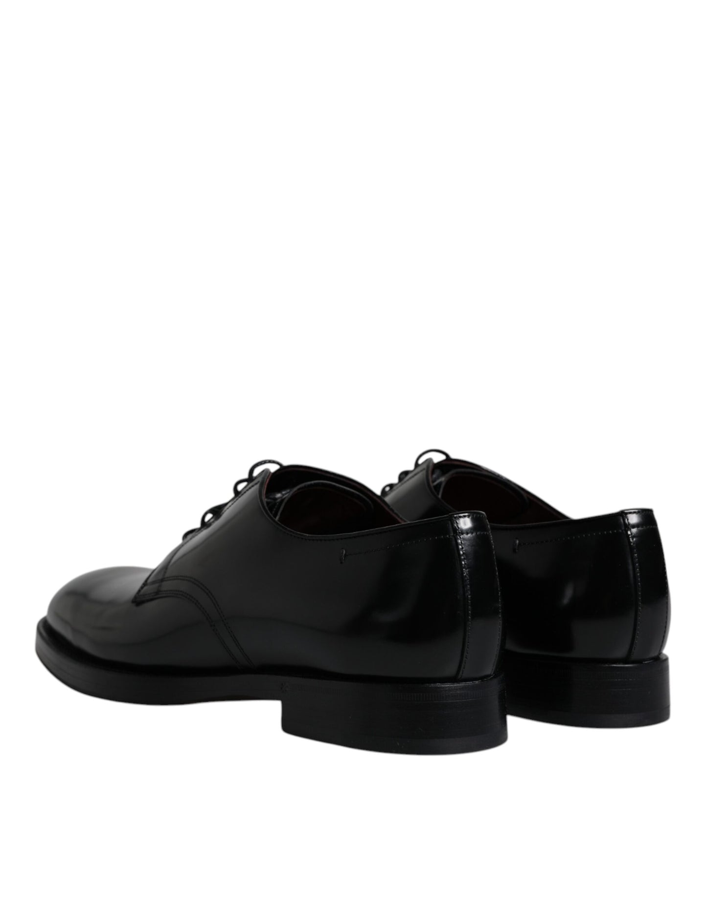 Dolce & Gabbana Black Leather Lace Up Men Derby Formal Shoes