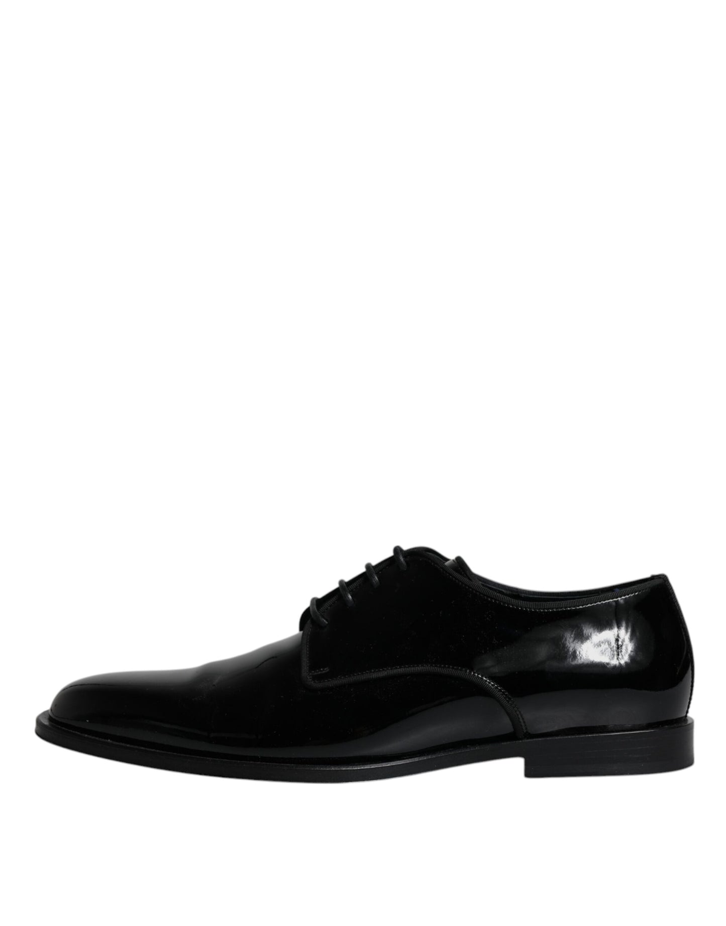 Dolce & Gabbana Black Leather Lace Up Men Derby Formal Shoes