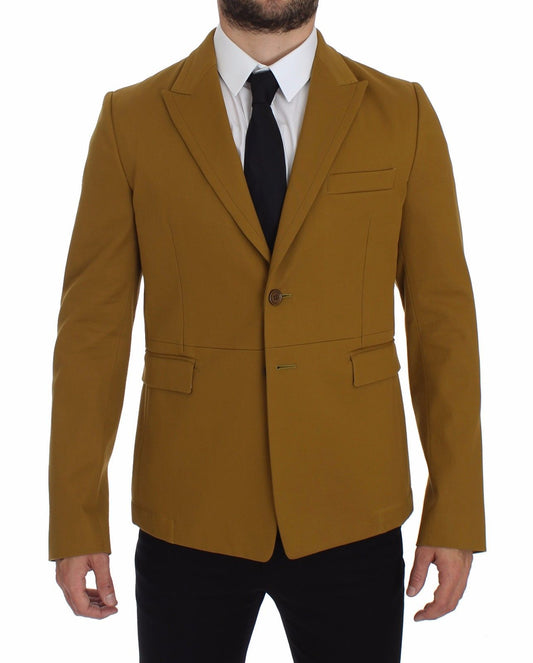 Dolce & Gabbana elegant mustard cotton blend casual blazer