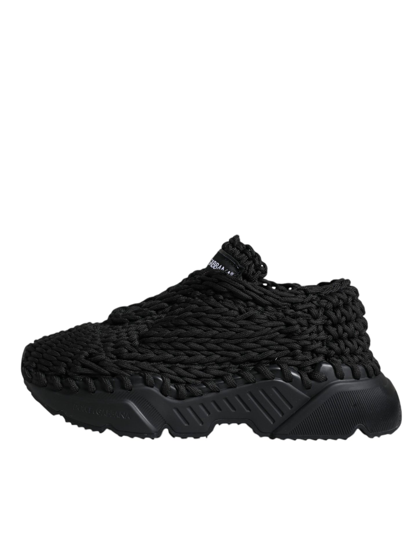 Dolce & Gabbana Black Knitted Daymaster Sneakers Shoes