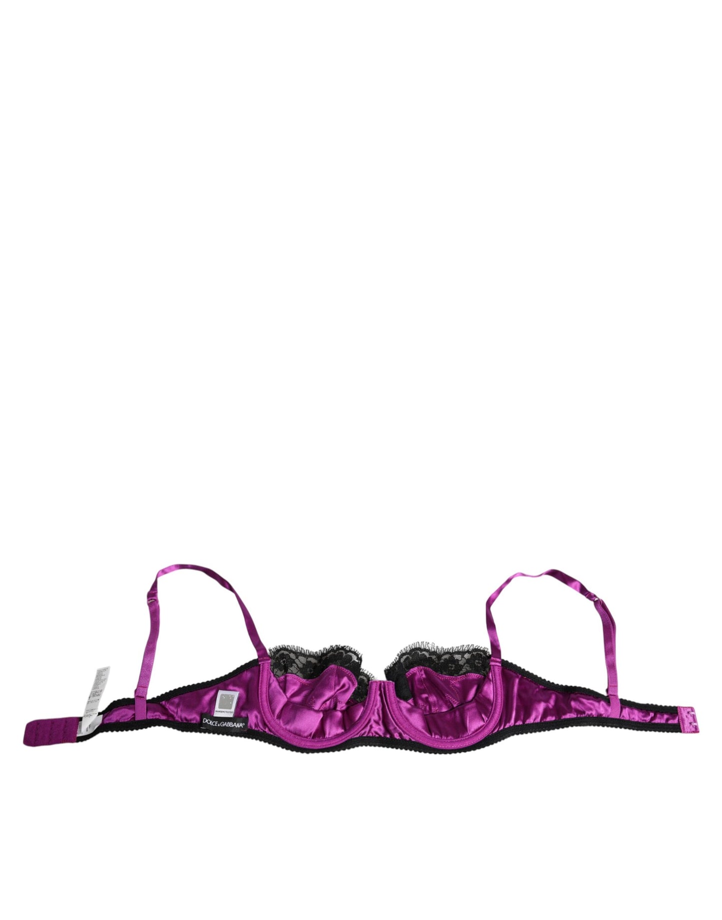 Dolce & Gabbana Purple Silk Underwired Balconette Bra Underwear