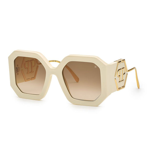 Philipp Plein – Weiße Acetat-Sonnenbrille