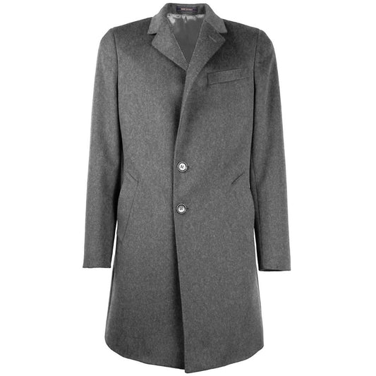 Made in Italy Gray Wool Men Coat