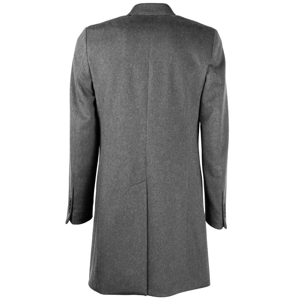 Made in Italy Gray Wool Men Coat