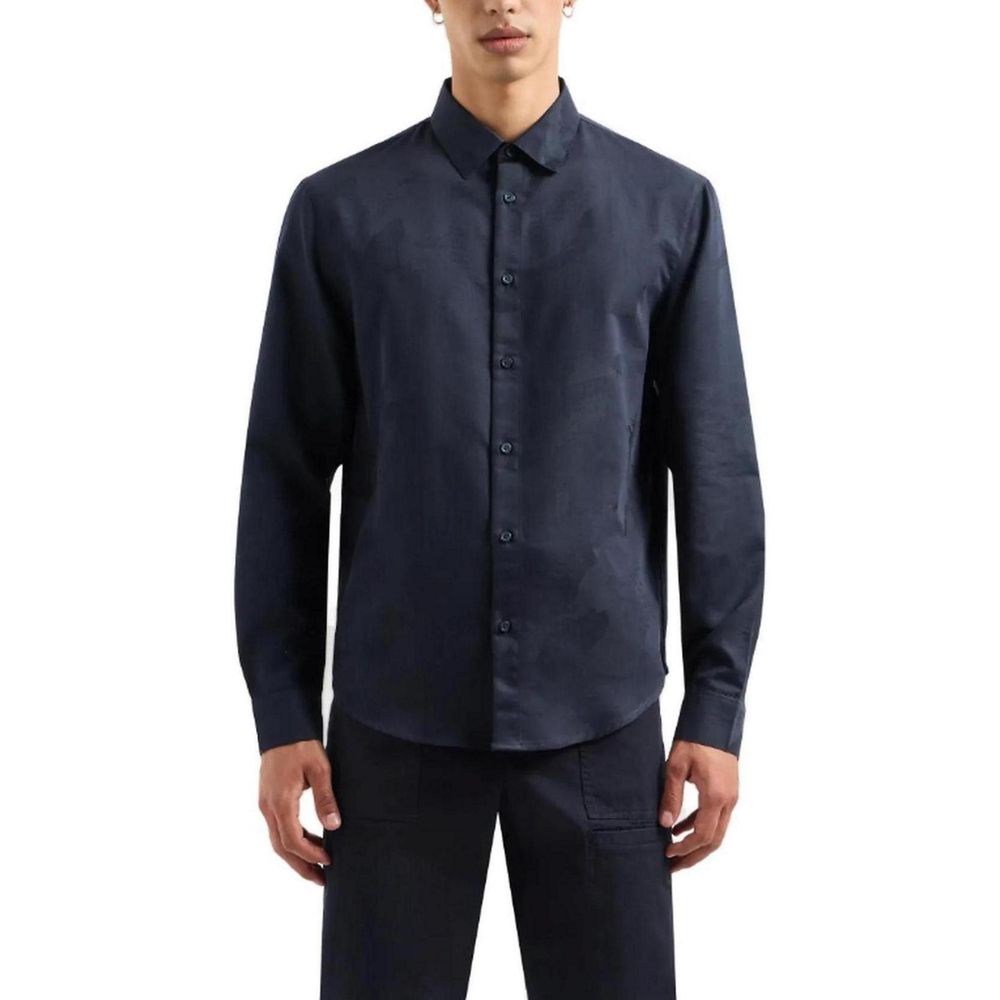 Armani Exchange Blue Cotton Shirt